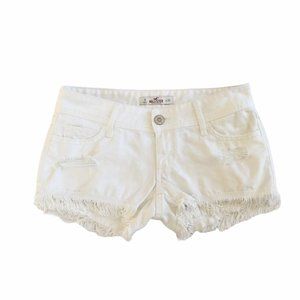 Hollister White Tiered Fringe Shorts